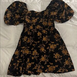 Floral Black Sweetheart dress
